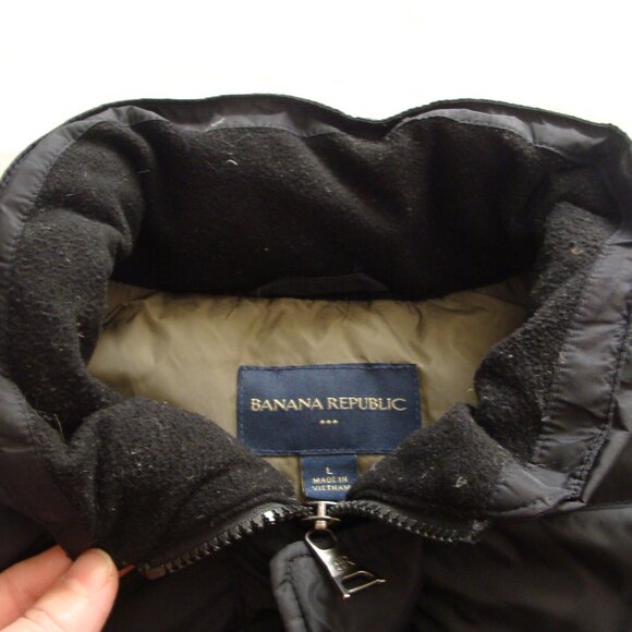 BANANA REPUBLIC Black Sleeveless DOWN Filled PUFFER Style VEST Sz LARGE (Mens) - Picture 6 of 9